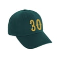 thumbnail image 1 of Daxton 3D Vintage Custom Number Low Profile Adjustable Baseball Dad Hat Cap, Dark Green Gold, 30, 1 of 4