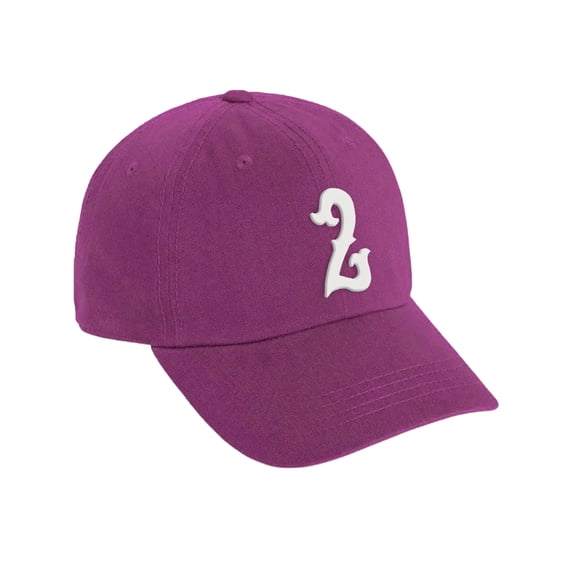 Daxton 3D Vintage Custom Number Low Profile Adjustable Baseball Dad Hat Cap, HotPink White, 2