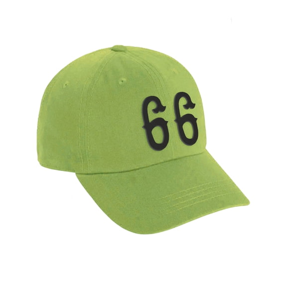 Daxton 3D Vintage Custom Number Low Profile Adjustable Baseball Dad Hat Cap, Lime Black, 66
