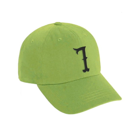 Daxton 3D Vintage Custom Number Low Profile Adjustable Baseball Dad Hat Cap, Lime Black, 7