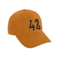 thumbnail image 1 of Daxton 3D Vintage Custom Number Low Profile Adjustable Baseball Dad Hat Cap, Orange Black, 42, 1 of 2