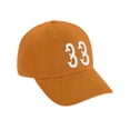 thumbnail image 1 of Daxton 3D Vintage Custom Number Low Profile Adjustable Baseball Dad Hat Cap, Orange White, 33, 1 of 3