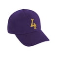 thumbnail image 1 of Daxton 3D Vintage Custom Number Low Profile Adjustable Baseball Dad Hat Cap, Purple Gold, 4, 1 of 4