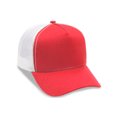 thumbnail image 1 of Daxton A Frame 5 Panel Trucker Hat High Profile Curved with Mesh, Red White No Rope, 1 of 2