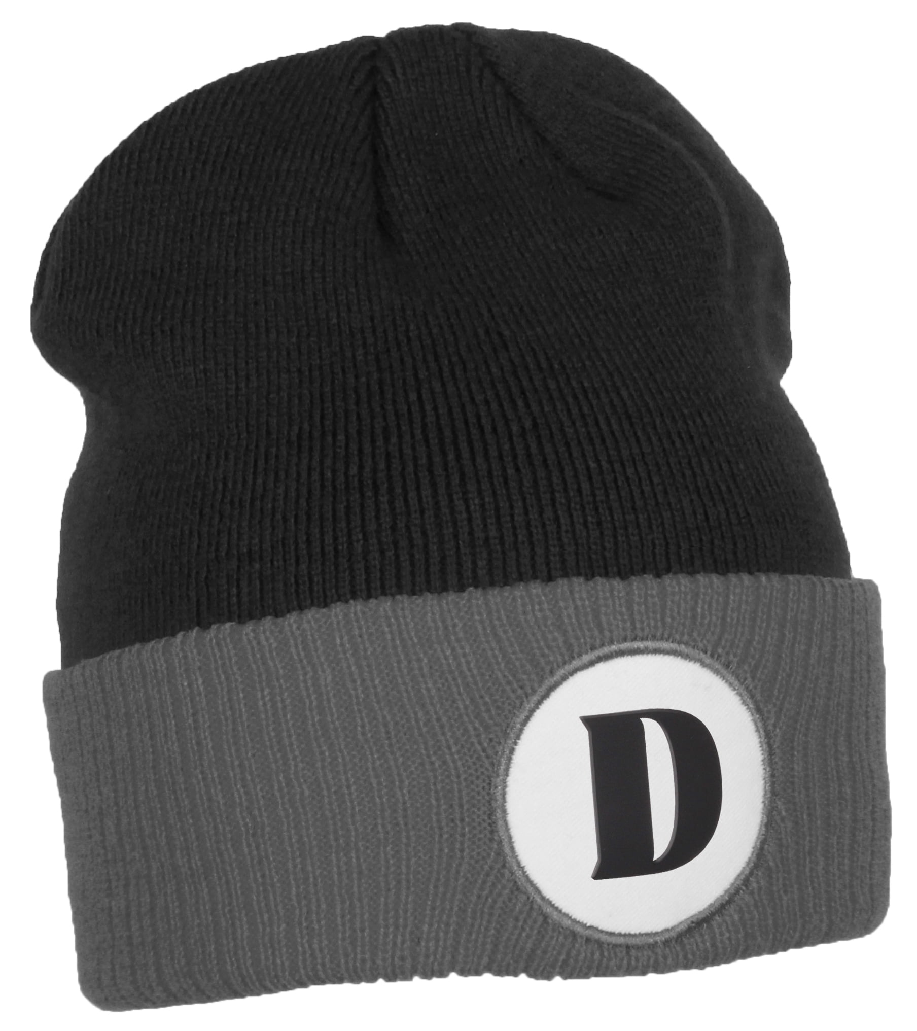 Daxton Vertical USA Cities Beanie - Cuffed Winter Knit Hat, Montana Burgundy & White, One Size