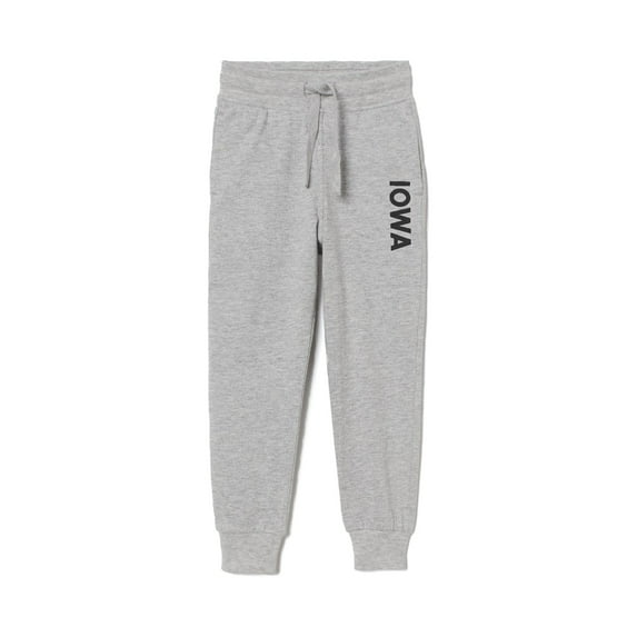 Daxton Adult Unisex Basic Jogger Sweatpants USA Cities States Side Letters - Iowa, 2XL