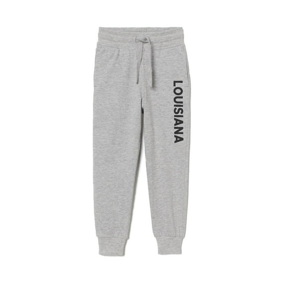 Daxton Adult Unisex Basic Jogger Sweatpants USA Cities States Side Letters - Louisiana, 2XL