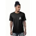 thumbnail image 1 of Daxton Adult Unisex Black Tshirt Custom White Old English Numbers and Letters, Letter A, XSmall, 1 of 2