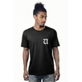 thumbnail image 1 of Daxton Adult Unisex Black Tshirt Custom White Old English Numbers and Letters, Letter U, X-Large, 1 of 2