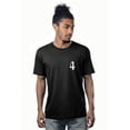 thumbnail image 1 of Daxton Adult Unisex Black Tshirt Custom White Old English Numbers and Letters, Number 4, Large, 1 of 2