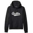 thumbnail image 1 of Daxton Adult Unisex Pullover USA Cities State Script Hoodie Fleece Sweatshirt, Austin Black White, 3XL, 1 of 2