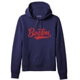 thumbnail image 1 of Daxton Adult Unisex Pullover USA Cities State Script Hoodie Fleece Sweatshirt, Boston Navy Red, L, 1 of 2