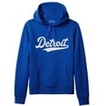 thumbnail image 1 of Daxton Adult Unisex Pullover USA Cities State Script Hoodie Fleece Sweatshirt, Detroit Royal White, XL, 1 of 2