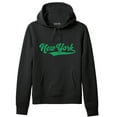 thumbnail image 1 of Daxton Adult Unisex Pullover USA Cities State Script Hoodie Fleece Sweatshirt, New York Black Green, 2XL, 1 of 2