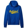 thumbnail image 1 of Daxton Adult Unisex Pullover USA Cities State Script Hoodie Fleece Sweatshirt, Oakland Royal Gold, S, 1 of 2
