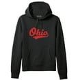 thumbnail image 1 of Daxton Adult Unisex Pullover USA Cities State Script Hoodie Fleece Sweatshirt, Ohio Black Red, 2XL, 1 of 2