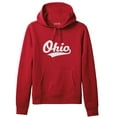 thumbnail image 1 of Daxton Adult Unisex Pullover USA Cities State Script Hoodie Fleece Sweatshirt, Ohio Red White, 2XL, 1 of 2