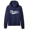 thumbnail image 1 of Daxton Adult Unisex Pullover USA Cities State Script Hoodie Fleece Sweatshirt, Texas Navy White, 3XL, 1 of 2