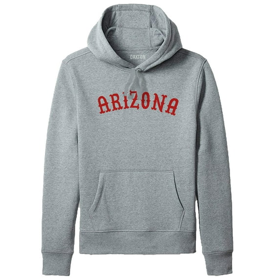 Daxton Adult Unisex Pullover USA Cities States Comfort Hoodie Fleece Sweatshirt, Arizona Hgray Red, XS