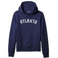 thumbnail image 1 of Daxton Adult Unisex Pullover USA Cities States Comfort Hoodie Fleece Sweatshirt, Atlanta Navy White, Small, 1 of 1
