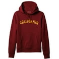 thumbnail image 1 of Daxton Adult Unisex Pullover USA Cities States Comfort Hoodie Fleece Sweatshirt, California Burgundy Gold, Medium, 1 of 1