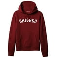 thumbnail image 1 of Daxton Adult Unisex Pullover USA Cities States Comfort Hoodie Fleece Sweatshirt, Chicago Burgundy White, Medium, 1 of 1