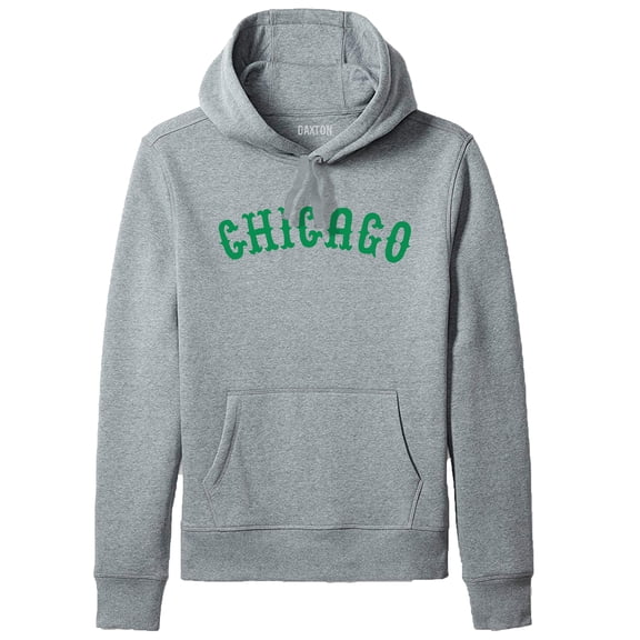 Daxton Adult Unisex Pullover USA Cities States Comfort Hoodie Fleece Sweatshirt, Chicago Hgray Green, Small