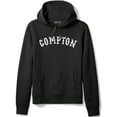 thumbnail image 1 of Daxton Adult Unisex Pullover USA Cities States Comfort Hoodie Fleece Sweatshirt, Compton Black White, Large, 1 of 1