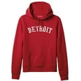 thumbnail image 1 of Daxton Adult Unisex Pullover USA Cities States Comfort Hoodie Fleece Sweatshirt, Detroit Red White, 1XL, 1 of 1