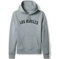 thumbnail image 1 of Daxton Adult Unisex Pullover USA Cities States Comfort Hoodie Fleece Sweatshirt, Los Angeles Hgray Black, Medium, 1 of 1