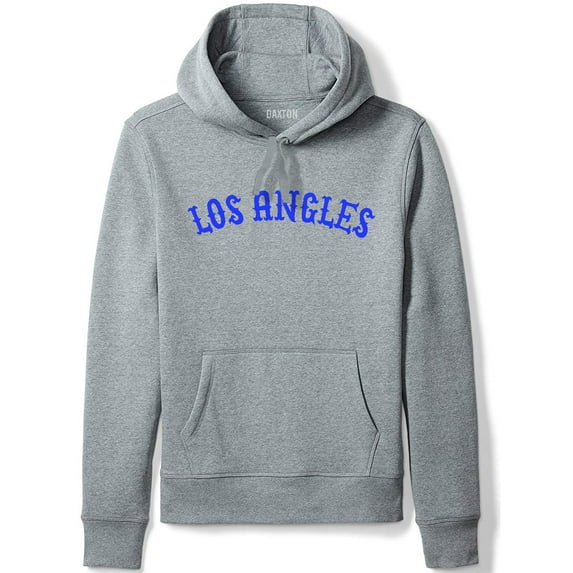 Daxton Adult Unisex Pullover USA Cities States Comfort Hoodie Fleece Sweatshirt, Los Angeles Hgray Royal, 1XL