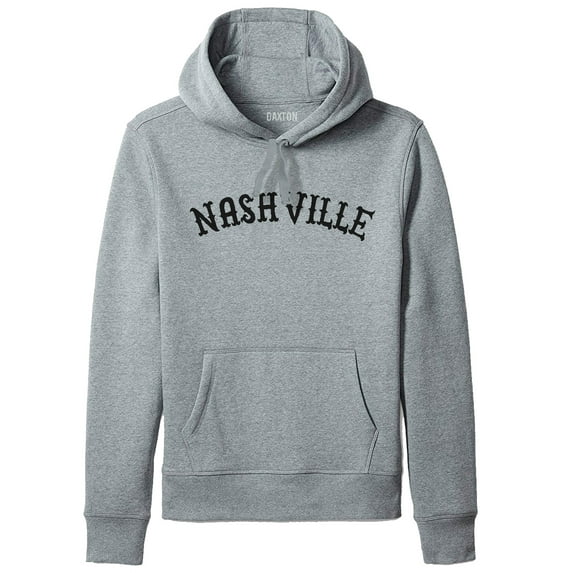 Daxton Adult Unisex Pullover USA Cities States Comfort Hoodie Fleece Sweatshirt, Nashville Hgray Black, Small