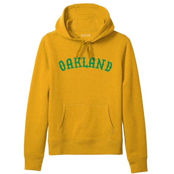 Daxton Adult Unisex Pullover USA Cities States Comfort Hoodie Fleece Sweatshirt, Oakland Gold Green, 3XL