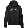 thumbnail image 1 of Daxton Adult Unisex Pullover USA Cities States Comfort Hoodie Fleece Sweatshirt, Seattle Black White, XS, 1 of 1