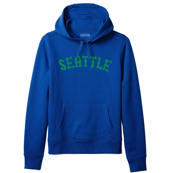 Daxton Adult Unisex Pullover USA Cities States Comfort Hoodie Fleece Sweatshirt, Seattle Royal Green, Large