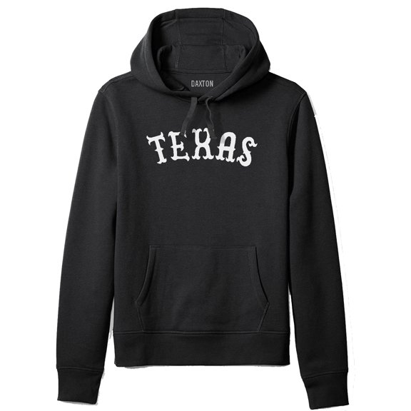 Daxton Adult Unisex Pullover USA Cities States Comfort Hoodie Fleece Sweatshirt, Texas Black White, 2XL