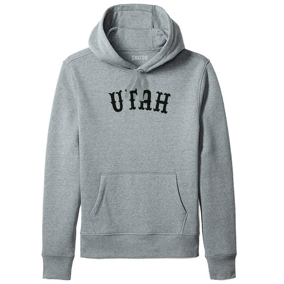 Daxton Adult Unisex Pullover USA Cities States Comfort Hoodie Fleece Sweatshirt, Utah Hgray Black, Large