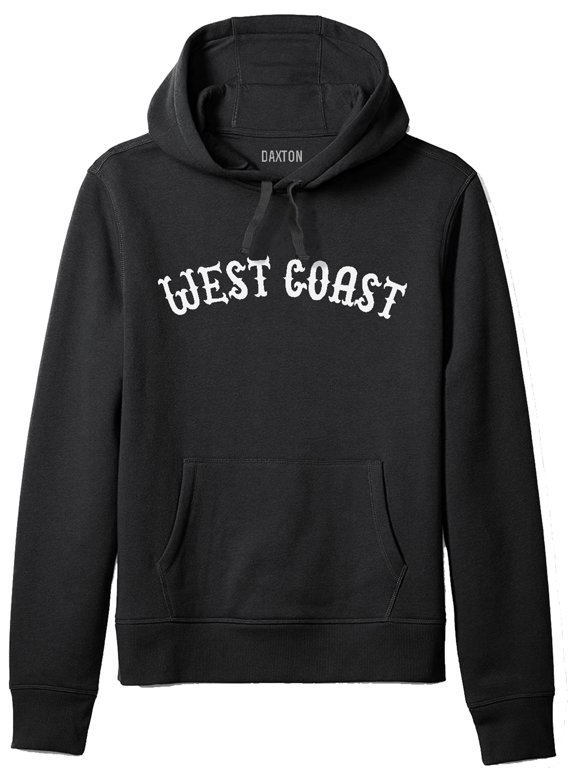 Adult Unisex Pullover USA Cities States Comfort Hoodie Fleece Sweatshirt, West Coast Black White, Large