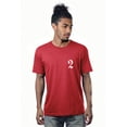 thumbnail image 1 of Daxton Adult Unisex Red Tshirt Custom White Old English Numbers and Letters, Number 2, Small, 1 of 2