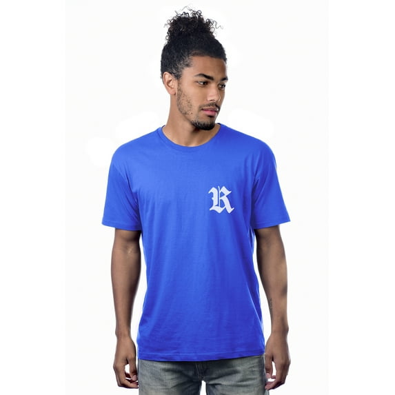 Daxton Adult Unisex Royal Tshirt Custom White Old English Numbers and Letters, Letter R, 2X-Large