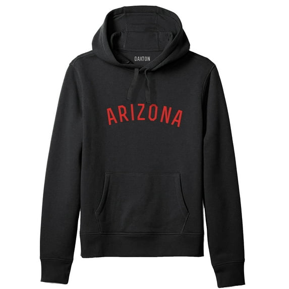 Daxton Adult Unisex Soft Pullover USA Cities States Comfort Hoodie Fleece Sweatshirt, Arizona Black Red, M