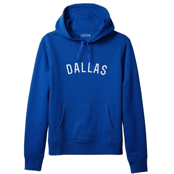 Daxton Adult Unisex Soft Pullover USA Cities States Comfort Hoodie Fleece Sweatshirt, Dallas Royal White,S