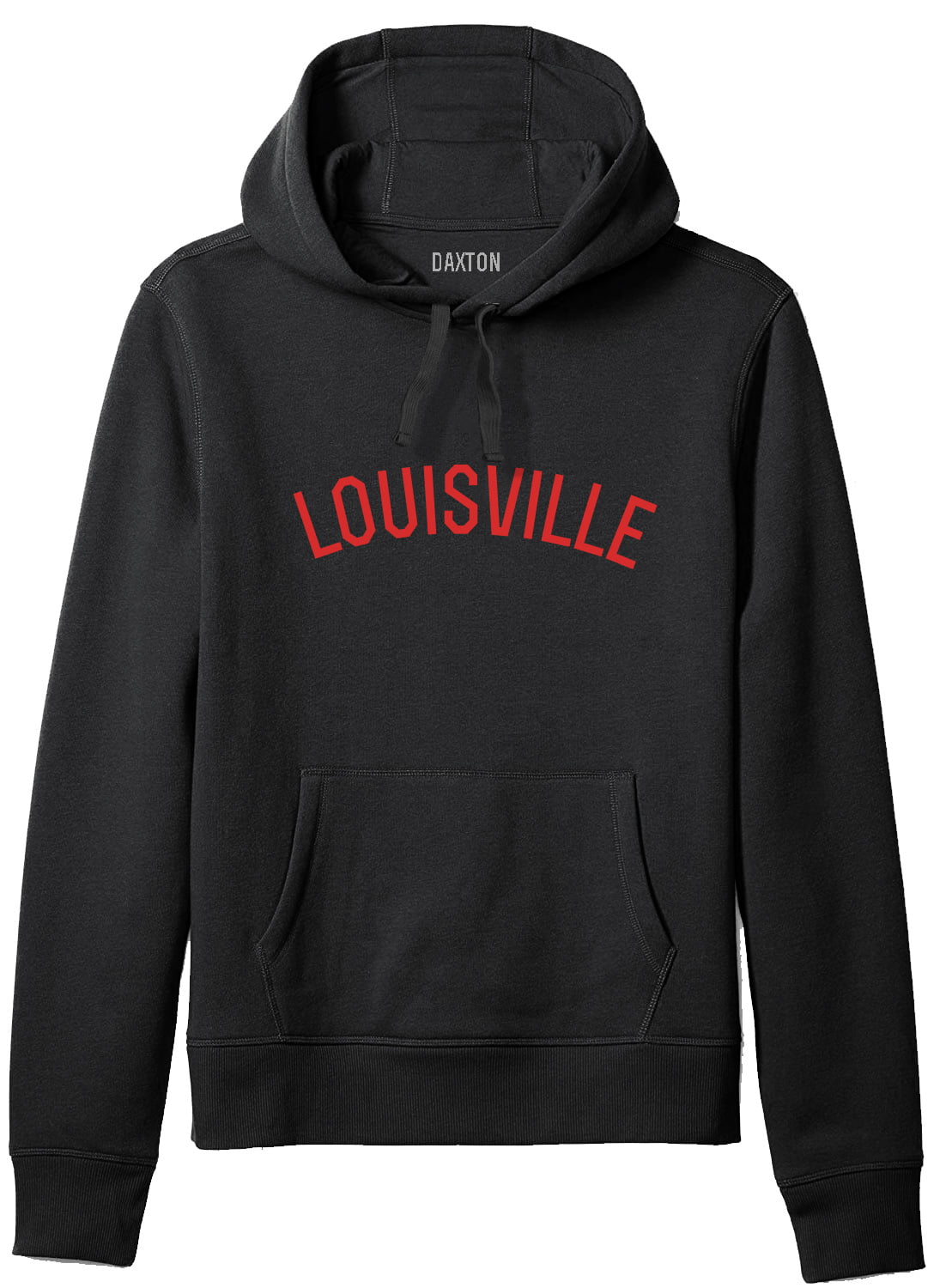 Daxton Adult Unisex Soft Pullover USA Cities States Comfort Hoodie Fleece  Sweatshirt, Louisville Black Red, M 
