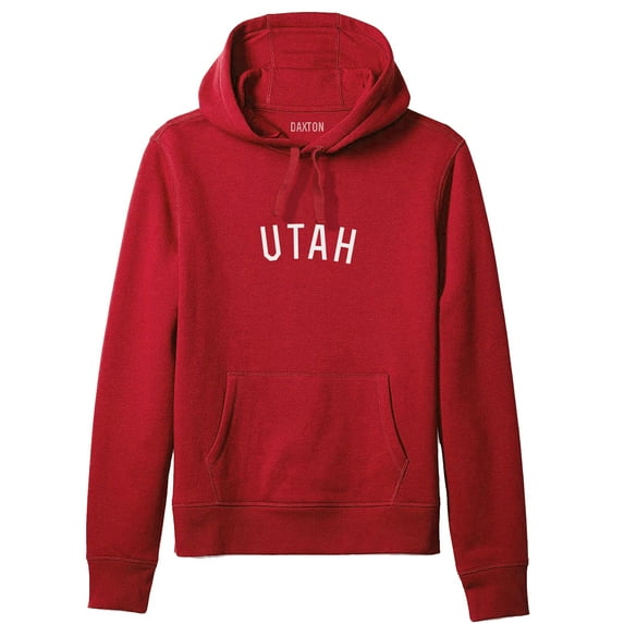 Daxton Adult Unisex Soft Pullover USA Cities States Comfort Hoodie Fleece Sweatshirt, Utah Red White, 3XL