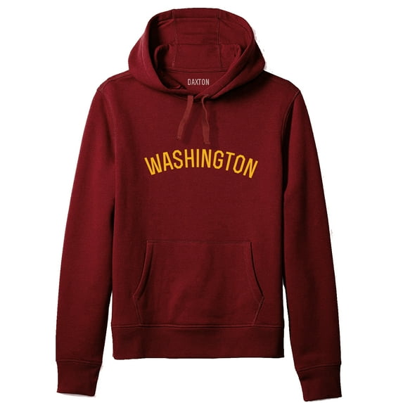 Daxton Adult Unisex Soft Pullover USA Cities States Comfort Hoodie Fleece Sweatshirt, Washington Burgundy Gold, 3XL