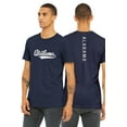 thumbnail image 1 of Daxton Adult Unisex Tshirt Alabama Script with a Vertical in the Middle Back, Navy Wht, X-Small, 1 of 3