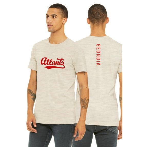 Daxton Adult Unisex Tshirt Atlanta Script with Georgia Vertical on the Back, Olive Black, XL