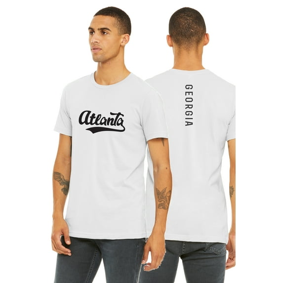 Daxton Adult Unisex Tshirt Atlanta Script with Georgia Vertical on the Back, Royal Red, XS