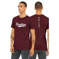 thumbnail image 1 of Daxton Adult Unisex Tshirt Brooklyn Script with New York Vertical on the Back, Burgundy White, 3XL, 1 of 3