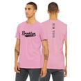 thumbnail image 1 of Daxton Adult Unisex Tshirt Brooklyn Script with New York Vertical on the Back, Pink Black, L, 1 of 3